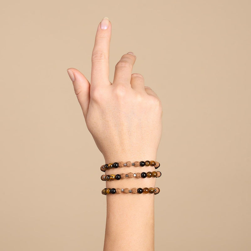 Chaman | Pierre précieuse Rudraksha | Bracelet Mala