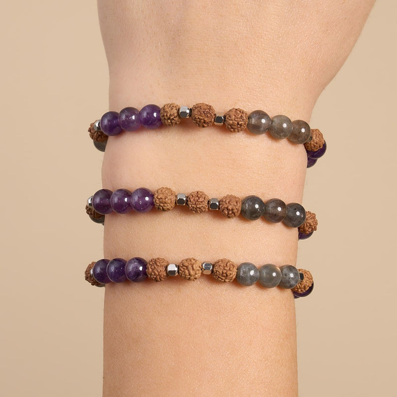 Shaolin Monk | Gemstone Rudraksha | Mala Bracelet