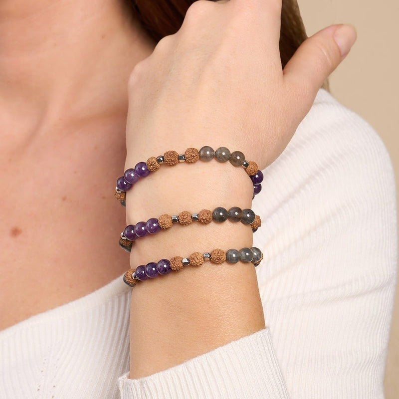 Shaolin Monk | Gemstone Rudraksha | Mala Bracelet