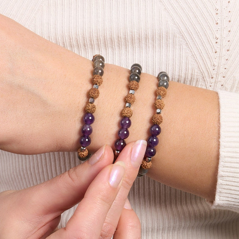 Shaolin Monk | Gemstone Rudraksha | Mala Bracelet