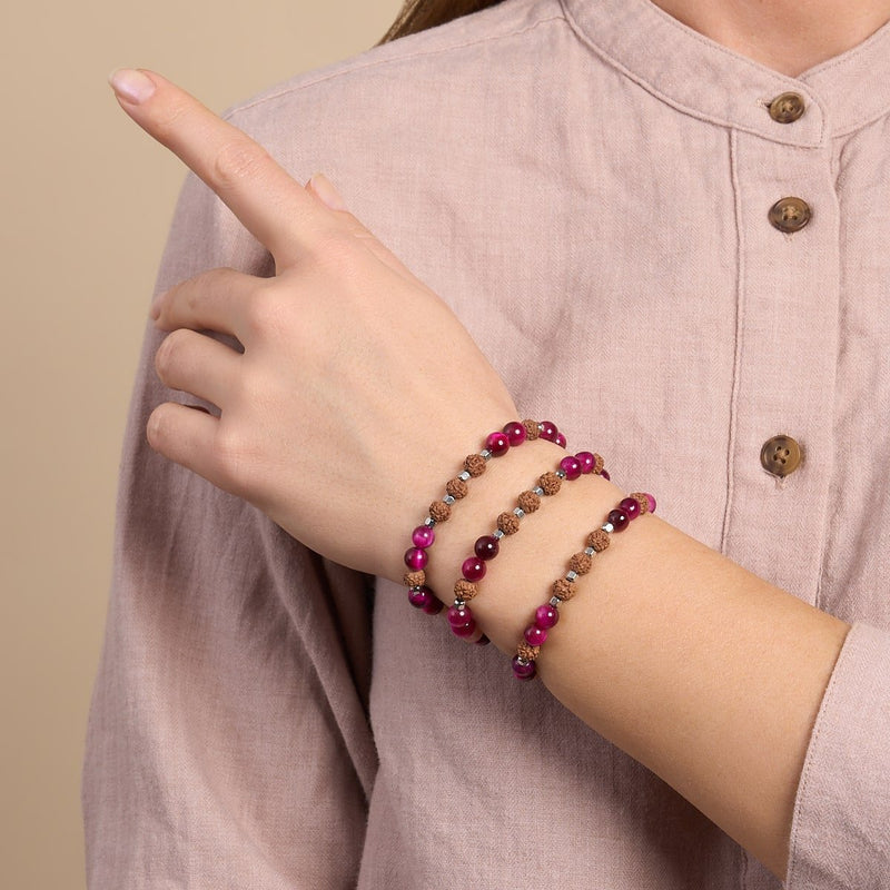 solstice | Pierre précieuse Rudraksha | Bracelet Mala