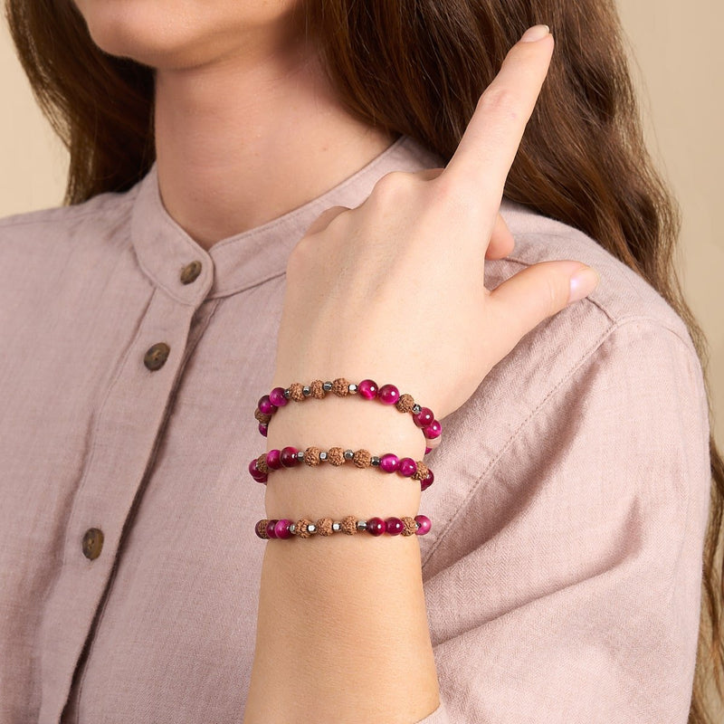 solstice | Pierre précieuse Rudraksha | Bracelet Mala