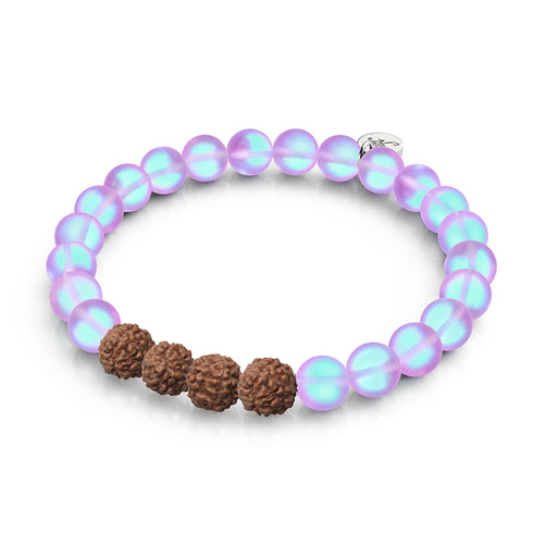 lueur tantrique | Verre de sirène x Rudraksha | Bracelet Mala