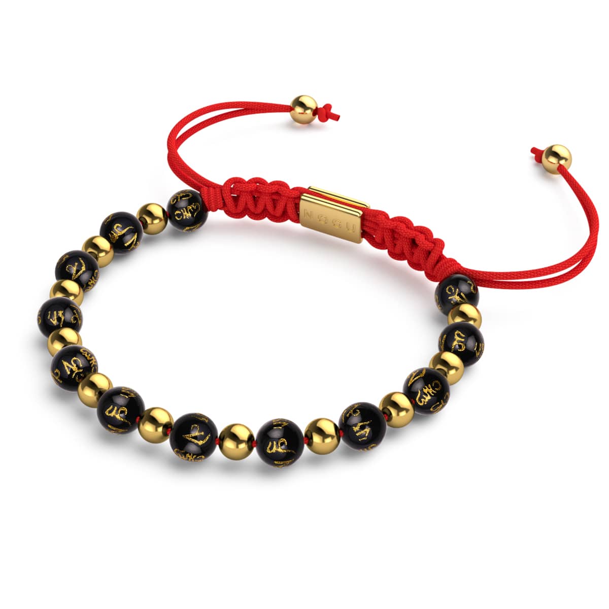 Amulette tibétaine | Bracelet Mantra Mini Obsidienne