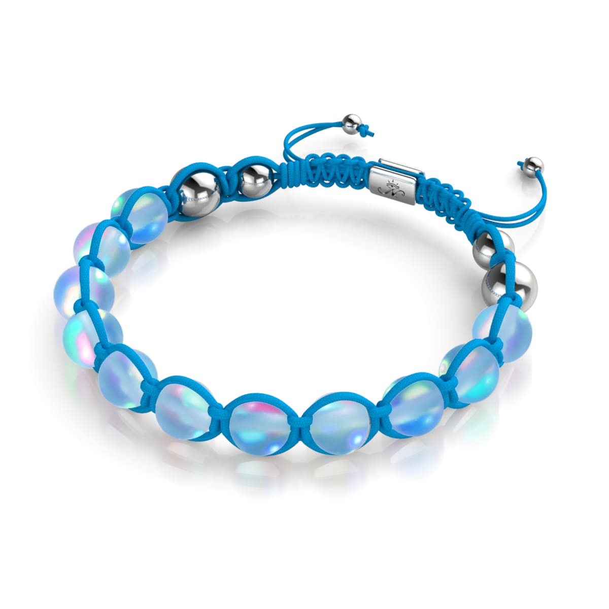 Bleu | Aigue-marine | Argent | Bracelet Charmballa Verre Sirène