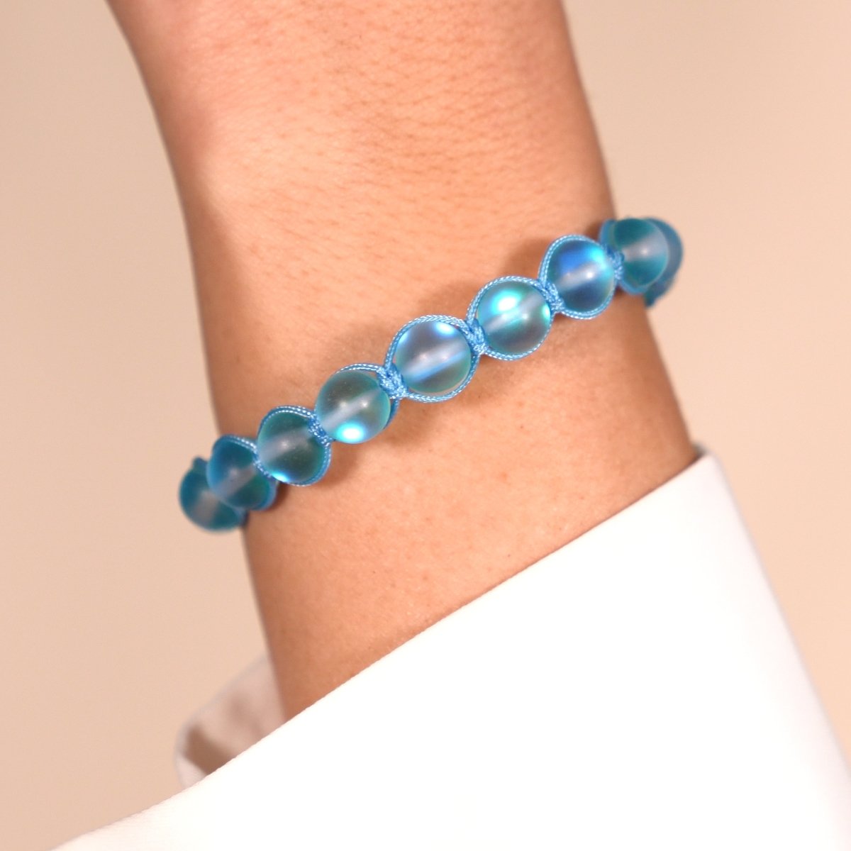 Bleu | Aigue-marine | Argent | Bracelet Charmballa Verre Sirène
