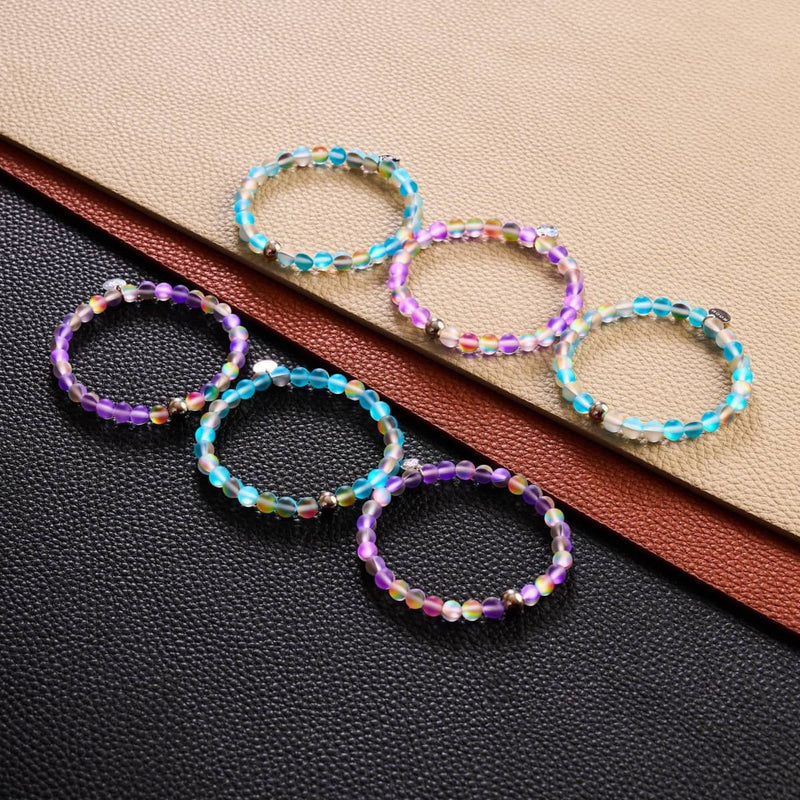 Limonade bleue | Argent | Bracelet de perles de verre sirène