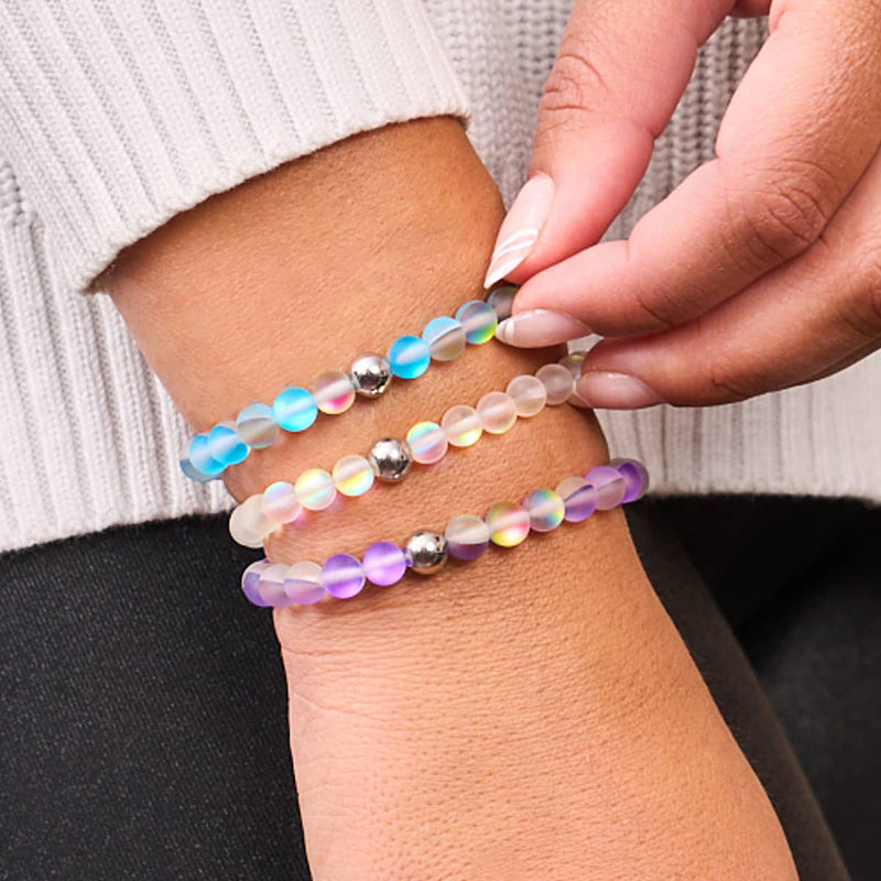 Limonade bleue | Argent | Bracelet de perles de verre sirène