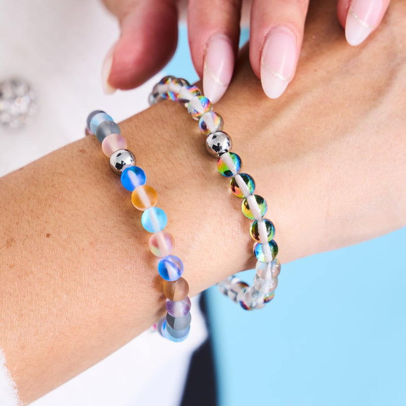 gomme à bulles | Argent | Bracelet de perles de verre sirène