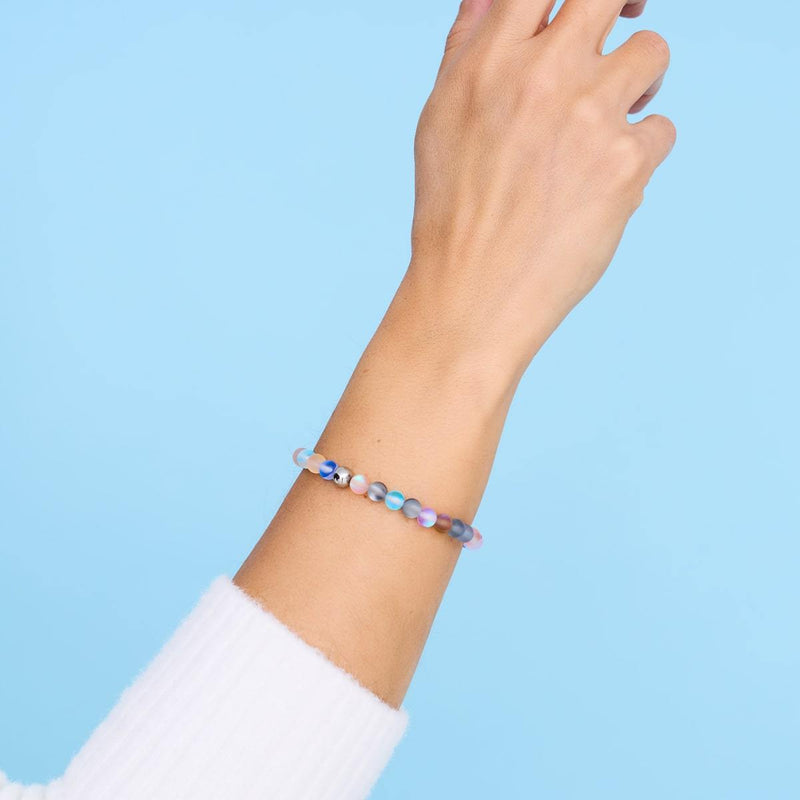 gomme à bulles | Argent | Bracelet de perles de verre sirène