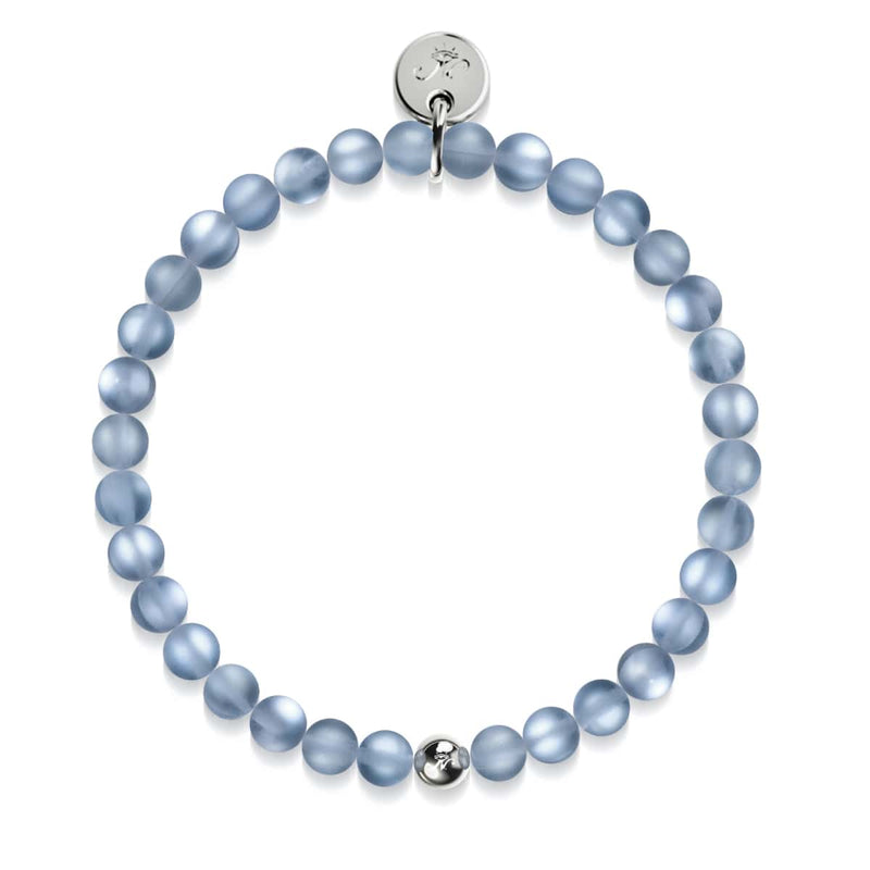 Carbonite | Argent | Bracelet de perles de verre sirène