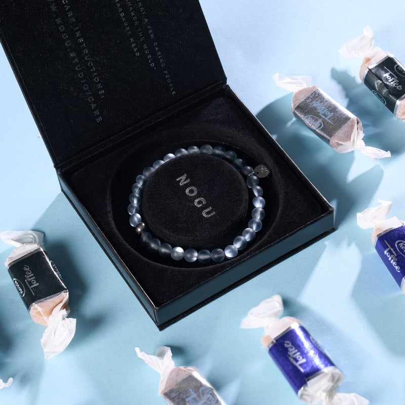 Carbonite | Argent | Bracelet de perles de verre sirène