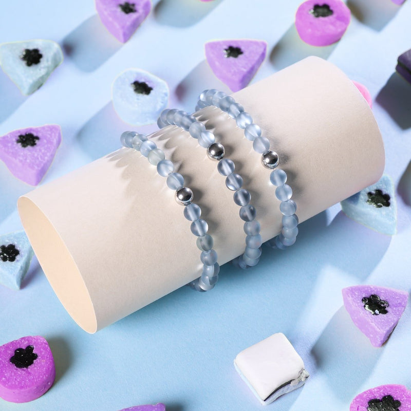 Carbonite | Argent | Bracelet de perles de verre sirène