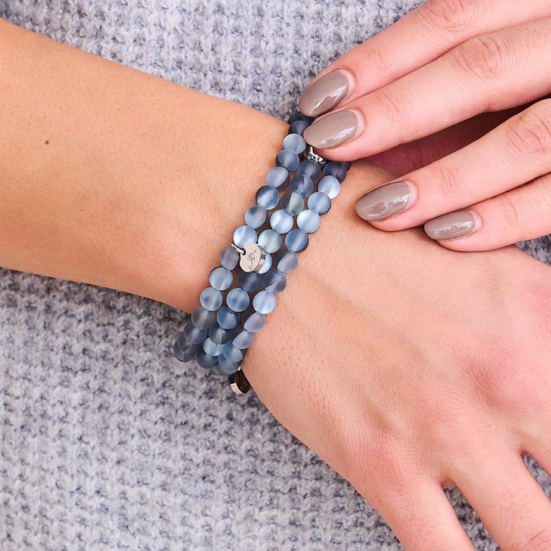 Carbonite | Argent | Bracelet de perles de verre sirène