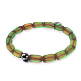 Chocolat | .925 argent sterling bronze à canon | Bracelet Galet de Verre Sirène