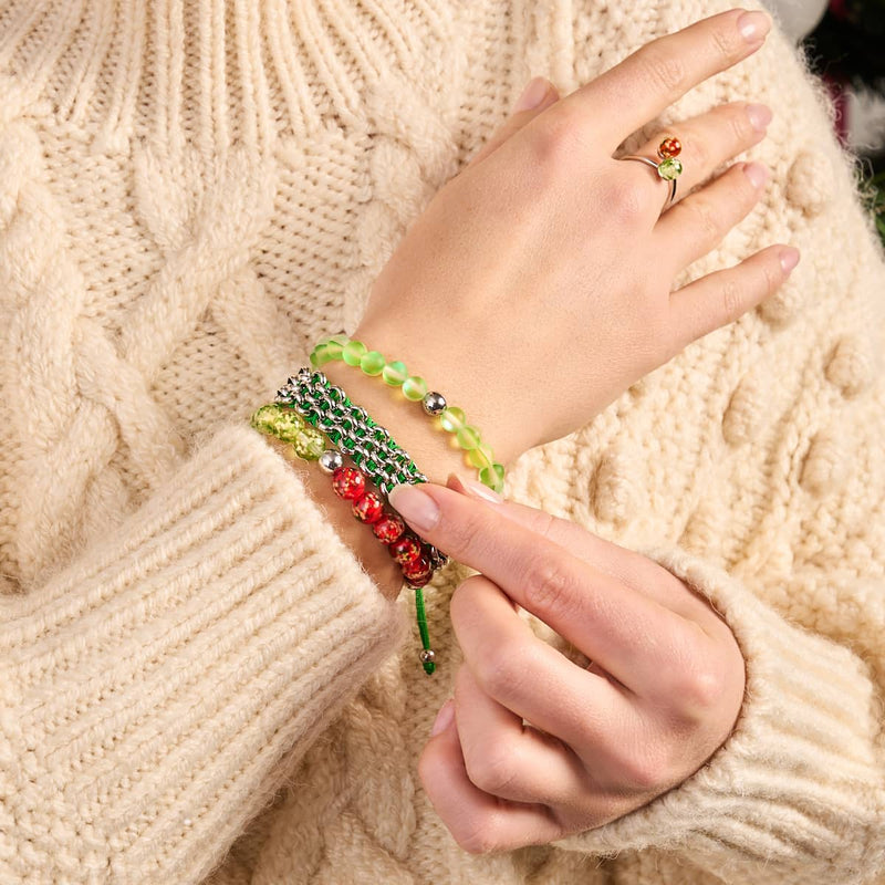 Émeraude | Argent | Bracelet de perles de verre sirène