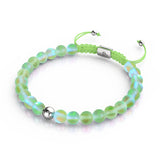 Émeraude | Argent | Bracelet de perles de macramé en verre de sirène