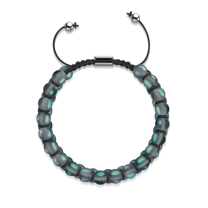 Gris | Argent | Bracelet Verre Double Sirène