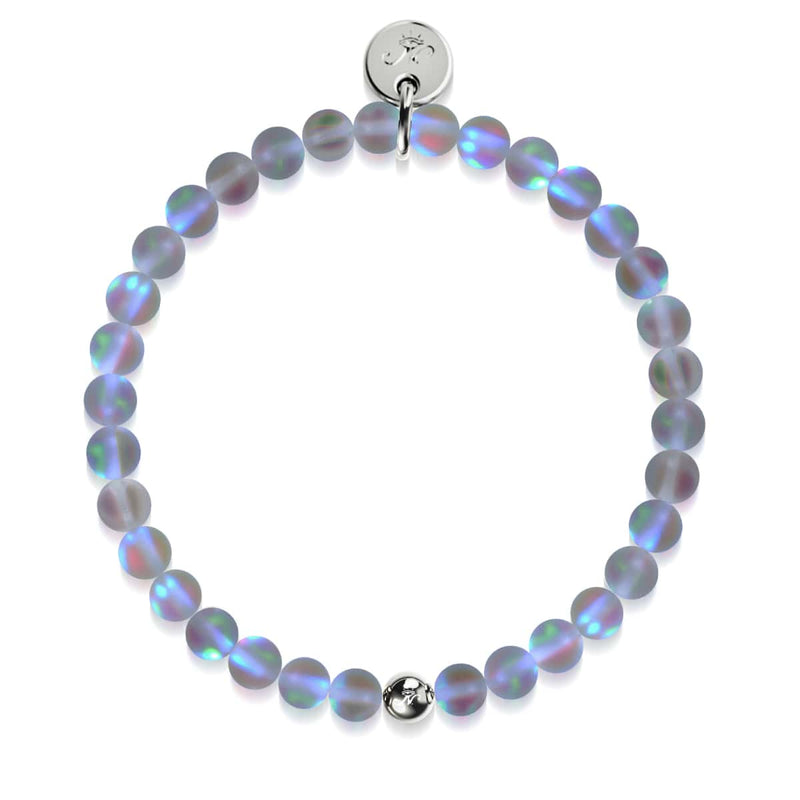 Gris | Argent | Bracelet de perles de verre sirène