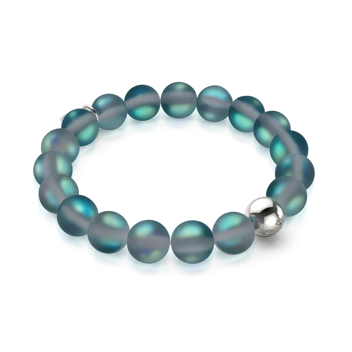 Gris | Argent | Bracelet de déclaration en verre de sirène