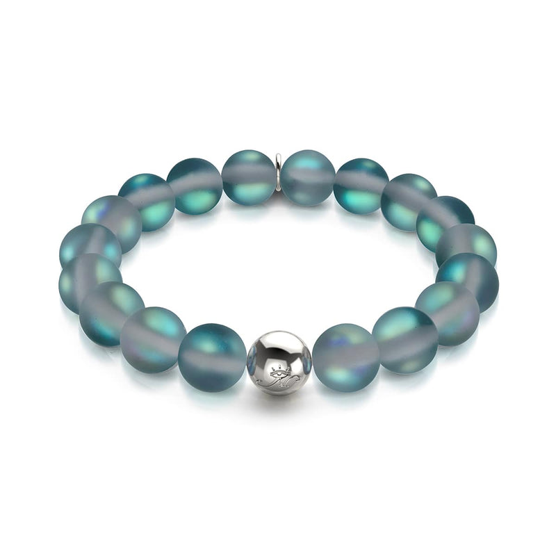 Gris | Argent | Bracelet de déclaration en verre de sirène