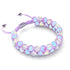 Lavender and White | Silver | Double Mermaid Glass Bracelet