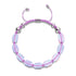 Lavender | Silver | Mermaid Glass Pebble Macrame Bracelet