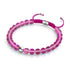 Magenta | Argent | Bracelet de perles de macramé en verre de sirène