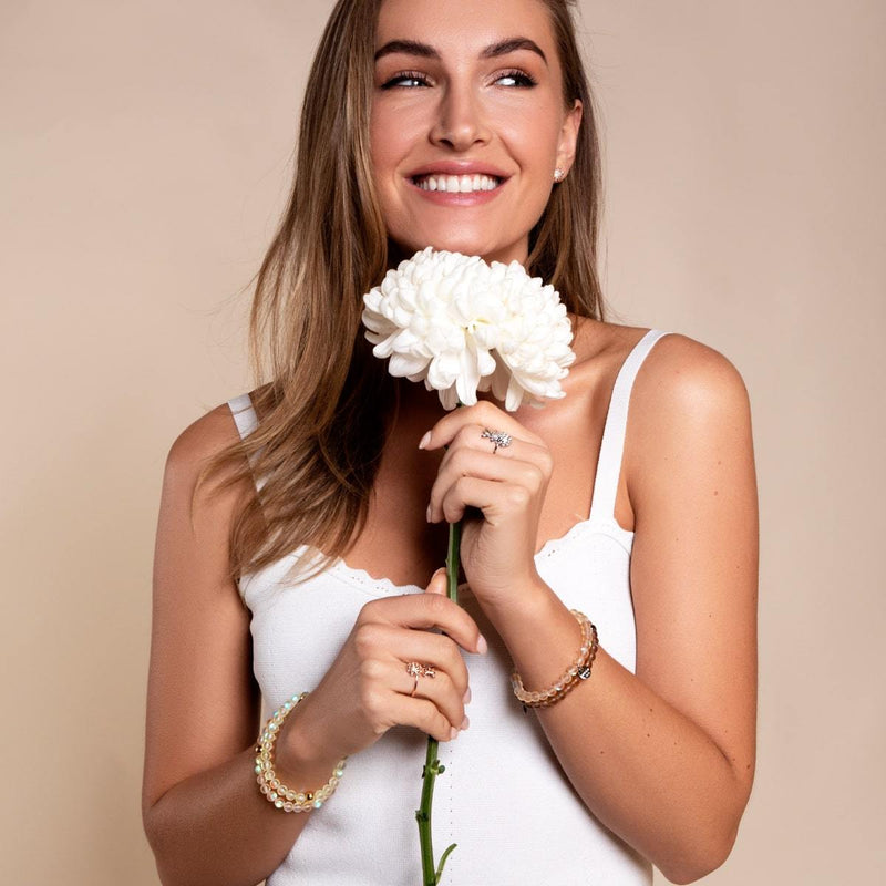 Peach | .925 Sterling Silver | Mermaid Glass Bead Bracelet