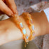 Peach | Gold | Mermaid Glass Pebble Macrame Bracelet