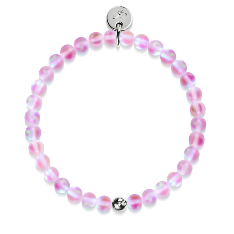 Rose | Argent | Bracelet de perles de verre sirène