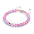 Pink | Silver | Mermaid Glass Macrame Bead Bracelet