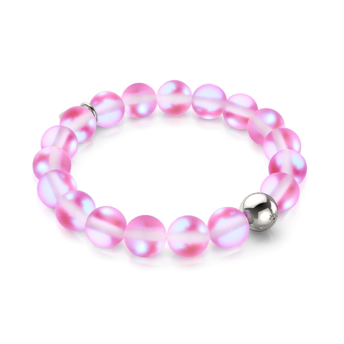 Rose | Argent | Bracelet de déclaration en verre de sirène
