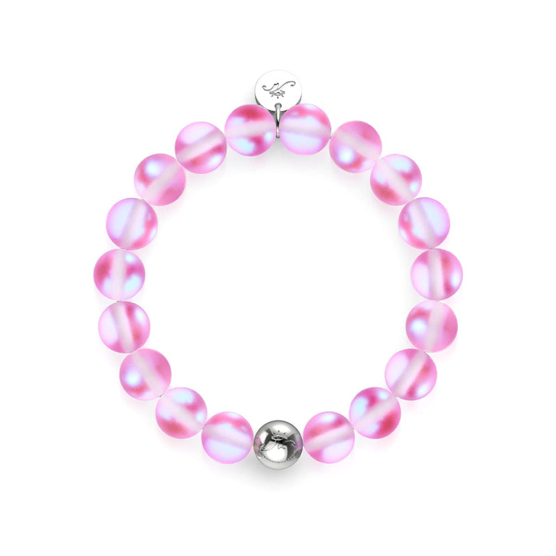 Pink | Silver | Mermaid Glass Statement Bracelet