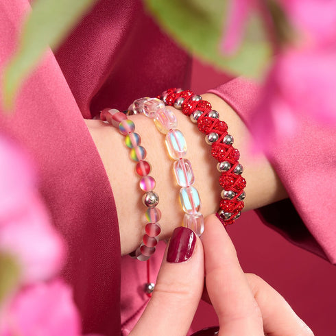 Bracelet Pomegranate Mermaid Glass x Red String