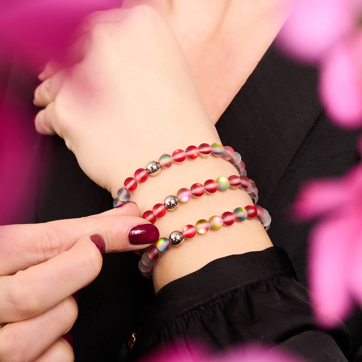 Pomegranate Mermaid Glass x Red String Bracelet