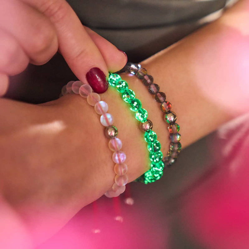 Bracelet Verre Sirène Blanc Arc-en-Ciel x Fil Rouge