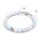 Arc-en-ciel Blanc | Argent | Bracelet de perles de macramé en verre de sirène
