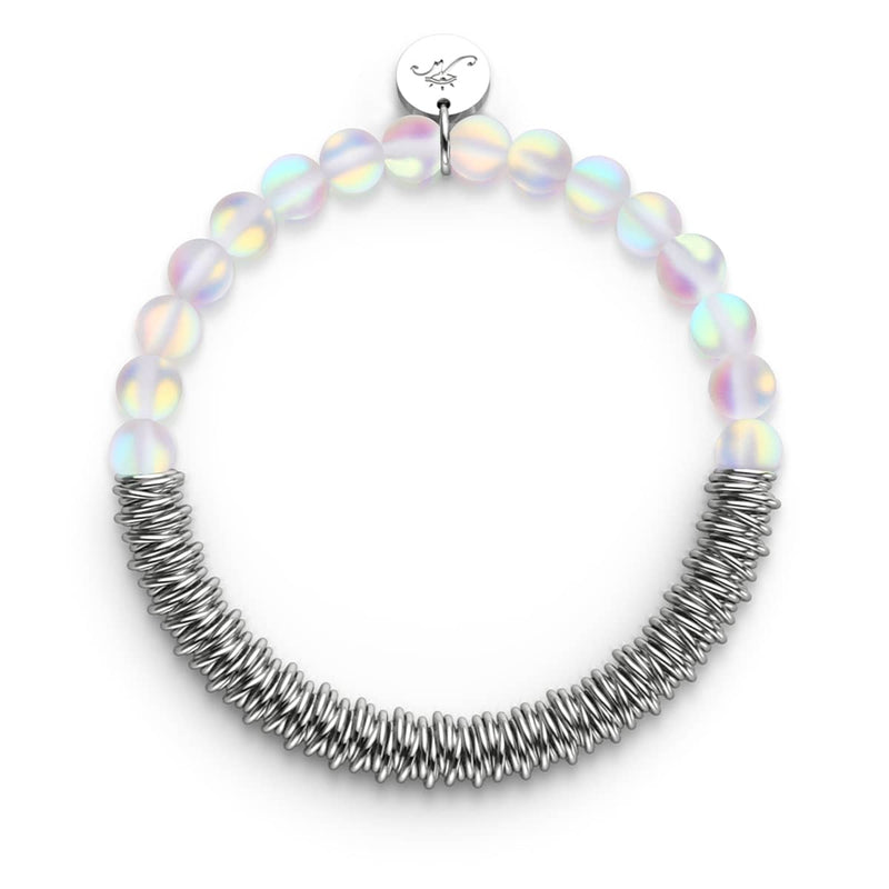 Arc-en-ciel Blanc | Argent | Bracelet Sirène Verre x Liens d'Amour