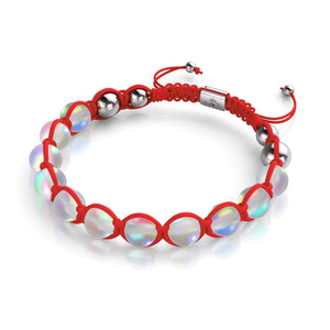 Rouge | Arc-en-ciel Blanc | Argent | Bracelet Charmballa Verre Sirène