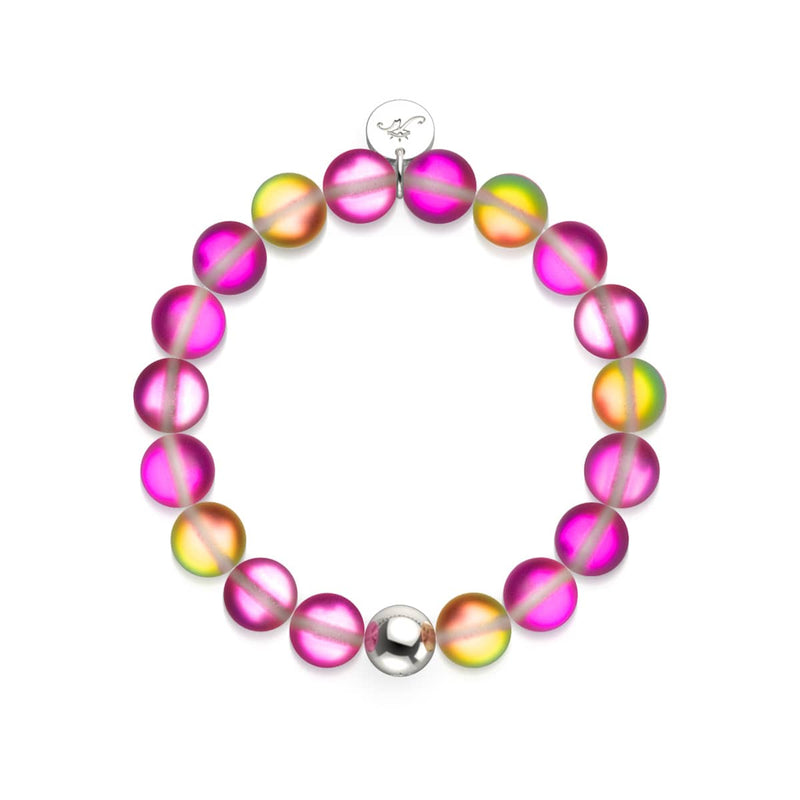 Bracelet de déclaration en verre à motif de pétales de rose | Argent | Sirène