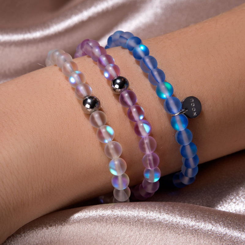 Saphir | Argent | Bracelet de perles de verre sirène