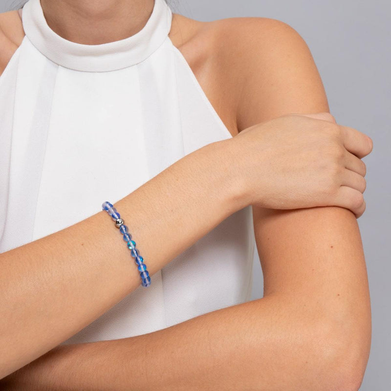 Saphir | Argent | Bracelet de perles de verre sirène