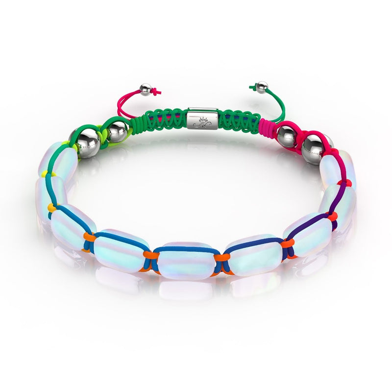 Spectrum | Mermaid Glass Pebble Macrame Bracelet