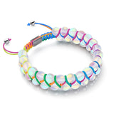 Spectre | Arc-en-ciel blanc | Bracelet Verre Double Sirène