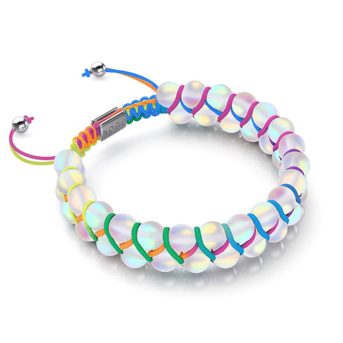 Spectrum | Rainbow White | Double Mermaid Glass Bracelet