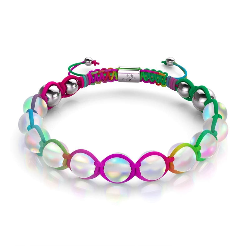 Spectre | Arc-en-ciel blanc | Argent | Bracelet Charmballa Verre Sirène