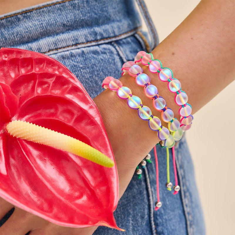 Spectre | Arc-en-ciel blanc | Argent | Bracelet Charmballa Verre Sirène