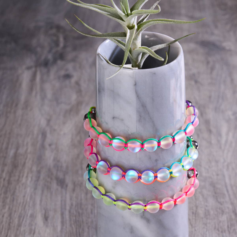 Spectre | Arc-en-ciel blanc | Argent | Bracelet Charmballa Verre Sirène