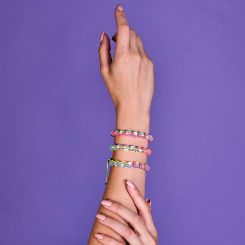 Spectre | Arc-en-ciel blanc | Argent | Bracelet Charmballa Verre Sirène